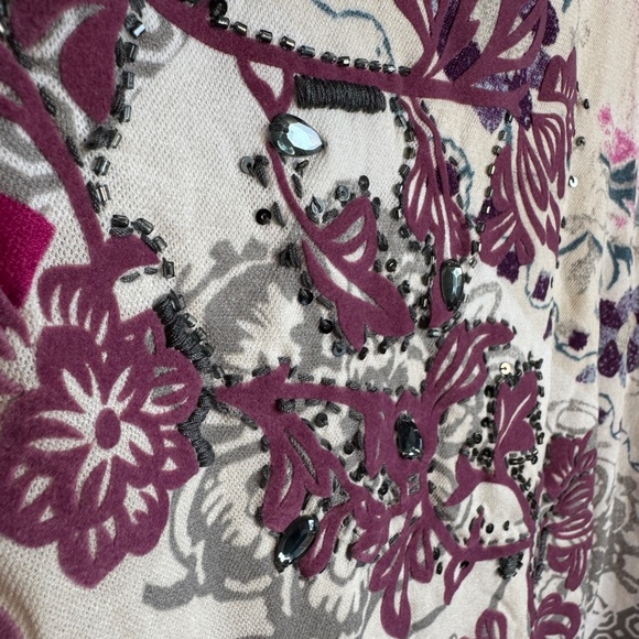 Tribal Long Sleeve‎ Embellished Top Wearable Art Long Sleeve Pink XL Lightweight - Picture 2 of 12